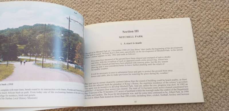 A SCARCE BOOK " A HISTORY OF MITCHELL PARK .....ZOOLOGICAL GARDENS ,DURBAN " SIGNED BY AUTHOR